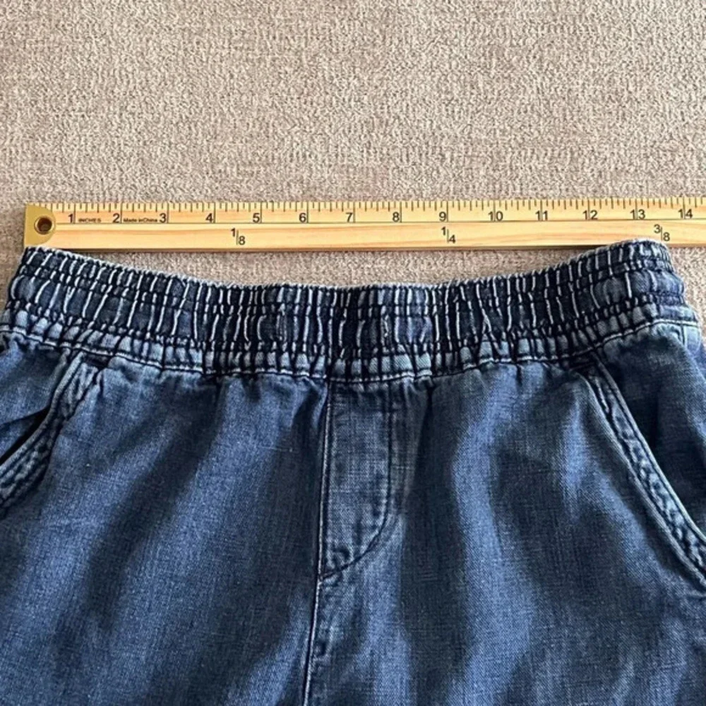 Loft‎ Womens Blue Pull On High-Rise Cut Off Shorts Size S Pockets Raw Hems Soft